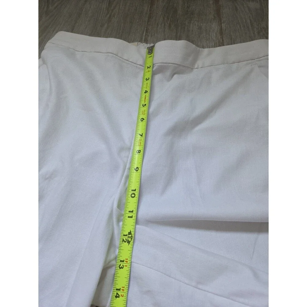 NWT Banana Republic Hayden Wide Leg Pants White Pull On Stretch Womens L DEFECTS